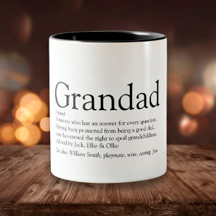 Caneca De Café Em Dois Tons Melhor Avô do Mundo Definição