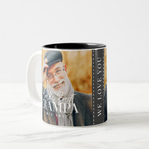 Caneca De Café Em Dois Tons Melhor Avô do Mundo Desde 20XX Foto Chic Moderno