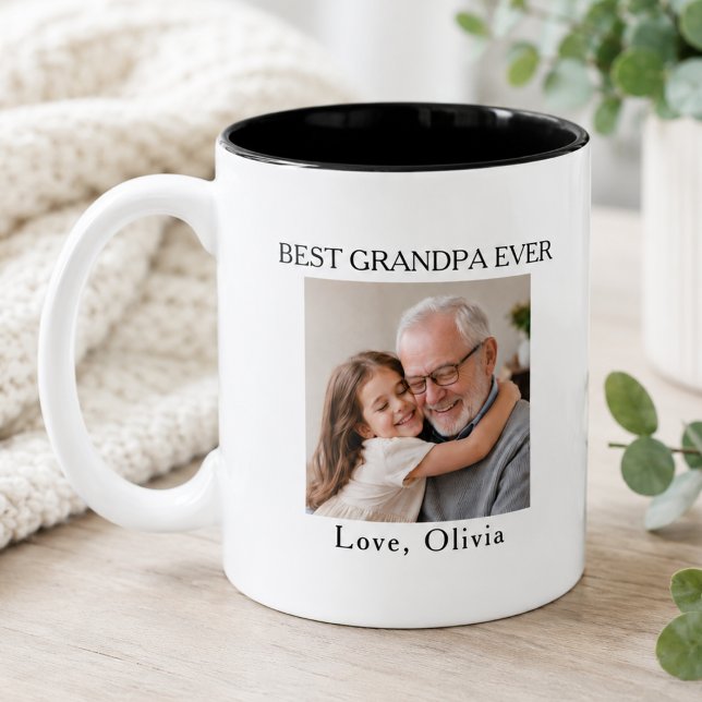 Caneca De Café Em Dois Tons Melhor Avô do Mundo Imagem (Criador carregado)