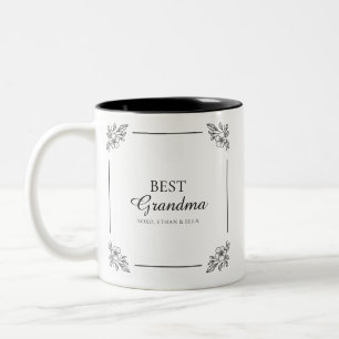 Caneca De Café Em Dois Tons Melhor Avó Nunca Modern Daîn Floral Keepsasak