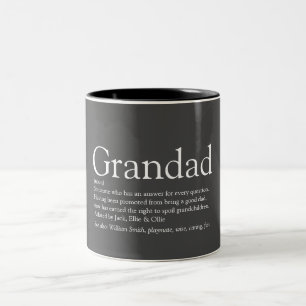 Caneca De Café Em Dois Tons Melhor Avô Pai Avô Definição Cinza
