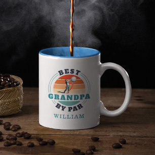 Caneca De Café Em Dois Tons Melhor Avô Personalizado Por Par Retro Aniversário