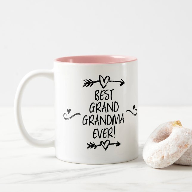 Caneca De Café Em Dois Tons Melhor Bisavó de Todos os Tempos (Com Donut)
