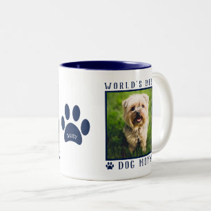 Caneca De Café Em Dois Tons Melhor Cachorro do Mundo Foto de Mãe Foto de Paw I