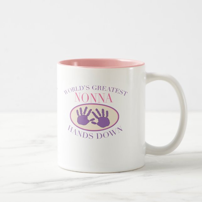 Caneca De Café Em Dois Tons Melhor Camiseta Nonna Sem Dúvida (Direita)