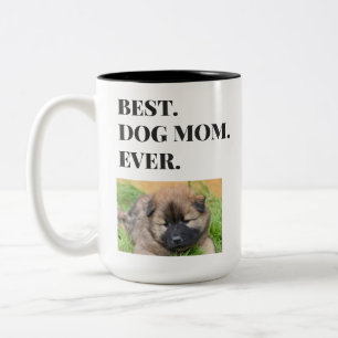 Caneca De Café Em Dois Tons Melhor Cão De Aniversário Mãe Já Pôs Foto