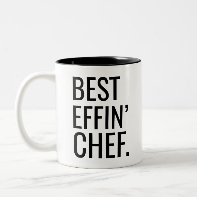 Caneca De Café Em Dois Tons Melhor Chef de Effin (Esquerda)