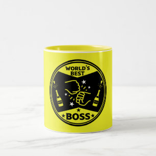 Caneca De Café Em Dois Tons Melhor Chefe do Mundo