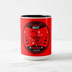 Caneca De Café Em Dois Tons Melhor Chefe do Mundo