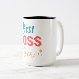 Caneca De Café Em Dois Tons Melhor Chefe do Mundo - Design de Apreciação Color