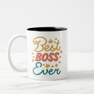 Caneca De Café Em Dois Tons Melhor Chefe Nunca