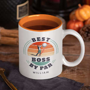 Caneca De Café Em Dois Tons Melhor Chefe Por Par Personalizado De Golf Emprega