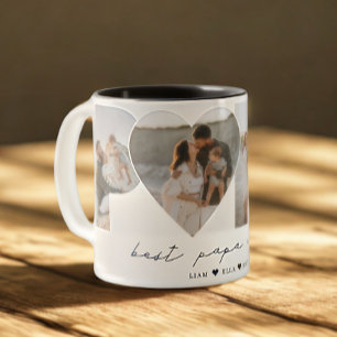 Caneca De Café Em Dois Tons Melhor Colagem de Fotografias de Papa Ever 4 para