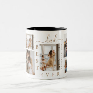 Caneca De Café Em Dois Tons Melhor Colagem de Fotos Personalizada de 6 Pais