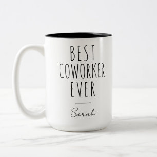 Caneca De Café Em Dois Tons Melhor Coworker - Nome Personalizado De Nunca