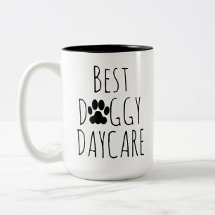 Caneca De Café Em Dois Tons Melhor Creche para Cachorros Presente Fofo Preto