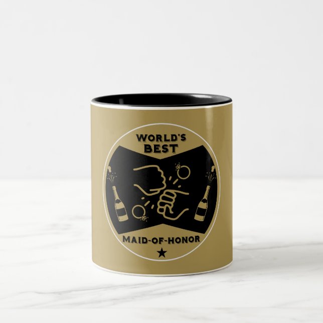 Caneca De Café Em Dois Tons Melhor Dama de Honra do Mundo (Centro)