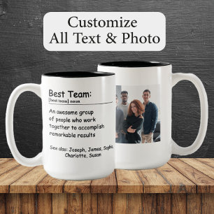 Caneca De Café Em Dois Tons Melhor definição de equipe Foto de equipe personal