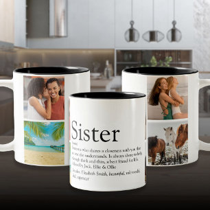 Caneca De Café Em Dois Tons Melhor definição de irmã de todos os tempos 4 cola