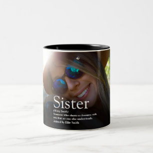 Caneca De Café Em Dois Tons Melhor definição de irmã moderna e divertida foto