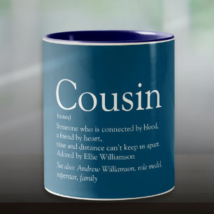 Caneca De Café Em Dois Tons Melhor Definição de Primo Citação Azul de Todos os