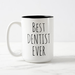 Caneca De Café Em Dois Tons Melhor Dentista de Todos os Tempos Presente de A