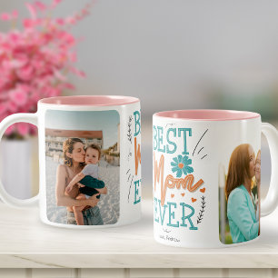 Caneca De Café Em Dois Tons Melhor Dia de as mães de Foto Ever 2 da Mãe