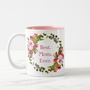 Caneca De Café Em Dois Tons Melhor Dia de as mães de Fotografia Floral Rosa B