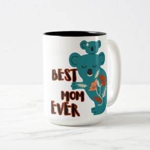 Caneca De Café Em Dois Tons Melhor Dia de as mães Mãe De Koala