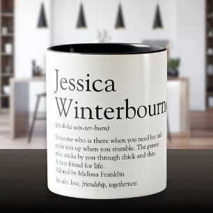 Caneca De Café Em Dois Tons Melhor diversão moderna de definição de BFF do