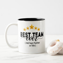 Caneca De Café Em Dois Tons Melhor Equipe de Todos os Tempos | Nome Personaliz