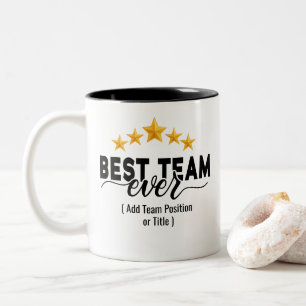 Caneca De Café Em Dois Tons Melhor Equipe de Todos os Tempos   Nome Personaliz