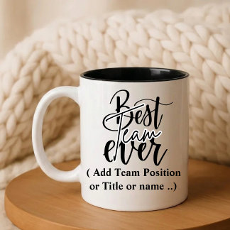 Caneca De Café Em Dois Tons Melhor Equipe de Todos os Tempos | Presente com No