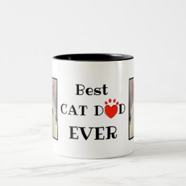 Caneca De Café Em Dois Tons Melhor Foto Personalizada Do Dia de os pais Cat