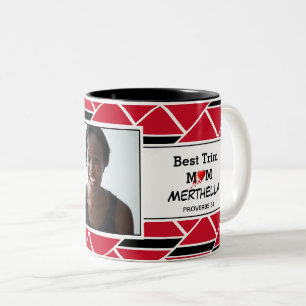 Caneca De Café Em Dois Tons MELHOR Foto Personalizada TRINIDAD FLAG da MOM TRI