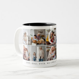 Caneca De Café Em Dois Tons Melhor Gigi nunca, 10 Photo Grid Gift para a vovó