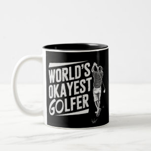 Caneca De Café Em Dois Tons Melhor Golfista do Mundo Engraçado Amante de Golfe