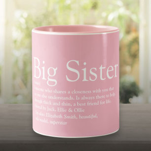 Caneca De Café Em Dois Tons Melhor Irmã do Mundo Definição Rosa Feminino