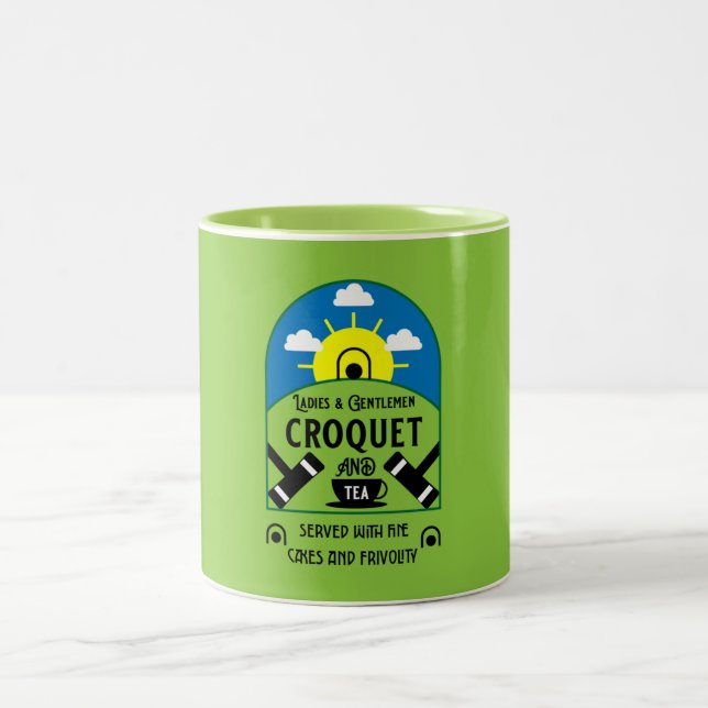 Caneca De Café Em Dois Tons Melhor Jogo Croquet Engraçado (Centro)