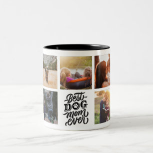 Caneca De Café Em Dois Tons Melhor Mãe de Cachorro de Todos os Tempos Colagem 