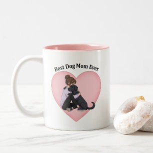 Caneca De Café Em Dois Tons Melhor Mãe de Cachorro de Todos os Tempos Lab Pret