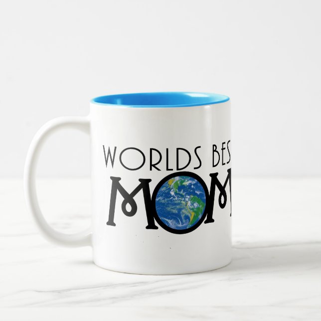 Caneca De Café Em Dois Tons Melhor mãe do mundo 11oz (Esquerda)