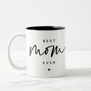 Caneca De Café Em Dois Tons Melhor Mãe Minimalista Típica de Script Tão ele