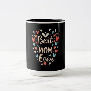 Caneca De Café Em Dois Tons Melhor Mãe Negra/Floral