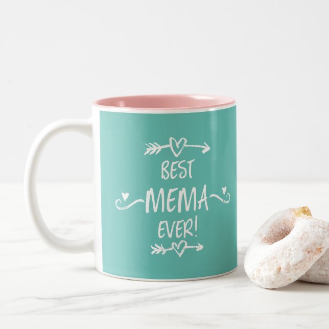 Caneca De Café Em Dois Tons Melhor Mema de Todos os Tempos (Com Donut)