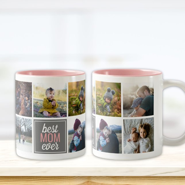 Caneca De Café Em Dois Tons Melhor Mudança Personalizada de Fotos do MOM (Criador carregado)