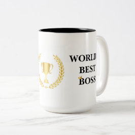 Caneca De Café Em Dois Tons Melhor Mug Chefe do Mundo com Coroa e Design de Tr