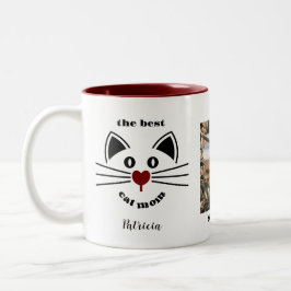 Caneca De Café Em Dois Tons Melhor Nome de Foto da Mãe da Cat
