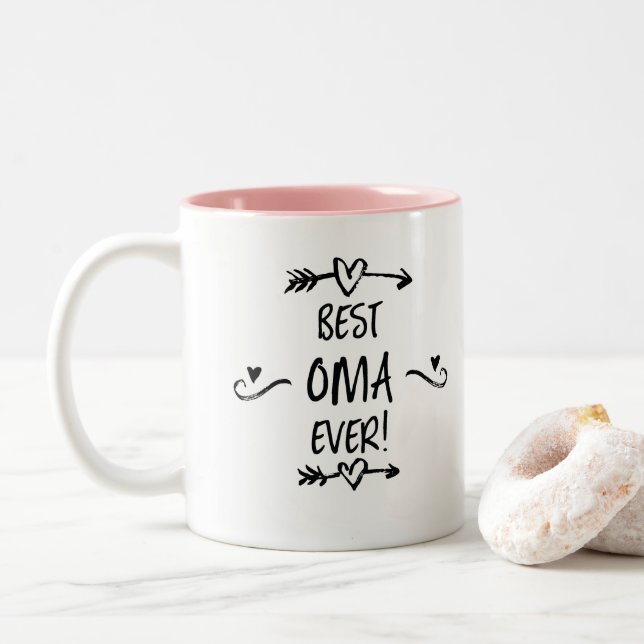 Caneca De Café Em Dois Tons Melhor Oma de Todos os Tempos (Com Donut)