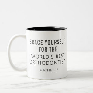 Caneca De Café Em Dois Tons Melhor Ortodontista Aniversário de Coworker Person